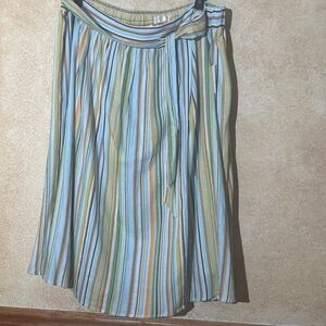 LC Lauren Conrad Colorful Striped Midi Skirt